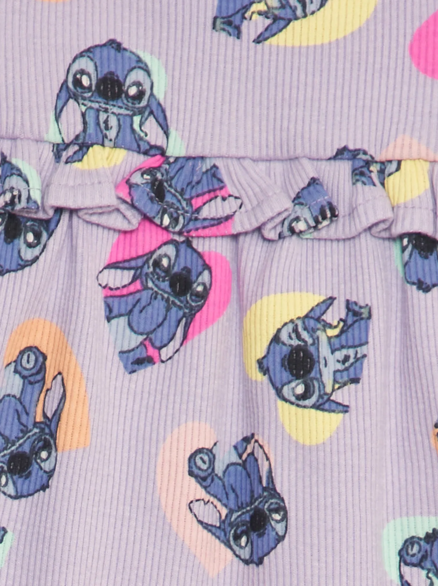 Vestito a coste 'Disney' con spalline sottili 'Stitch' - VIOLA